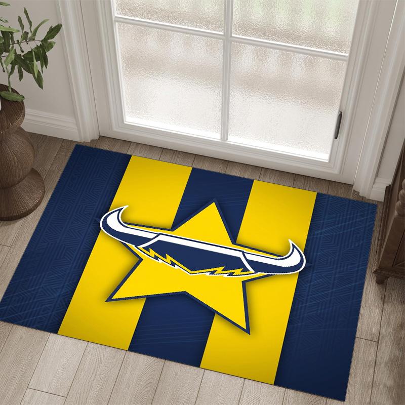 North Queensland Cowboys Design Crystal Velvet Carpet Cozy Non?Slip Printed Rug For Bedroom Living Room Entrance