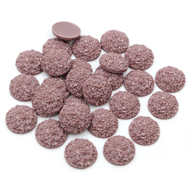 Natural Ore Druzy 8mm 10mm 12mm 40pcs Multi-Color Flat Back Resin Cabochons Dome For Bracelet Earrings DIY Jewelry Findings