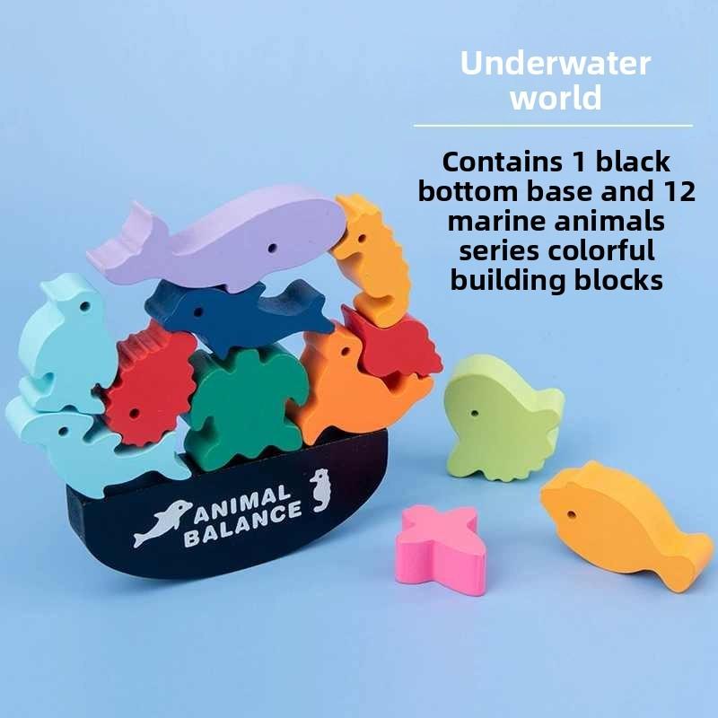 Wooden Animal Stacking Blocks Educational Toy For Baby Cognitive Development And Early Learning