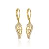 2026 Angel Wings Hollow Earrings Women Personality Temperament, High-end Feather Wings, Diamond-encrusted Earrings