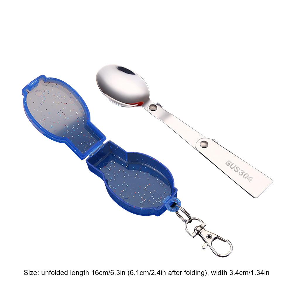 Stainless Steel Foldable Spoon Fork with Carrying Case Spoon and Fork All-in-one for Camping Travel and Other Outdoor Activities