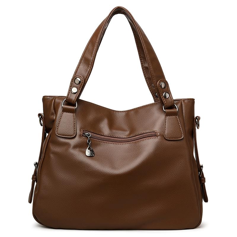 Women's Tote Bag Solid Color Shoulder Bag Large Capacity Middle-Aged Mother Bag