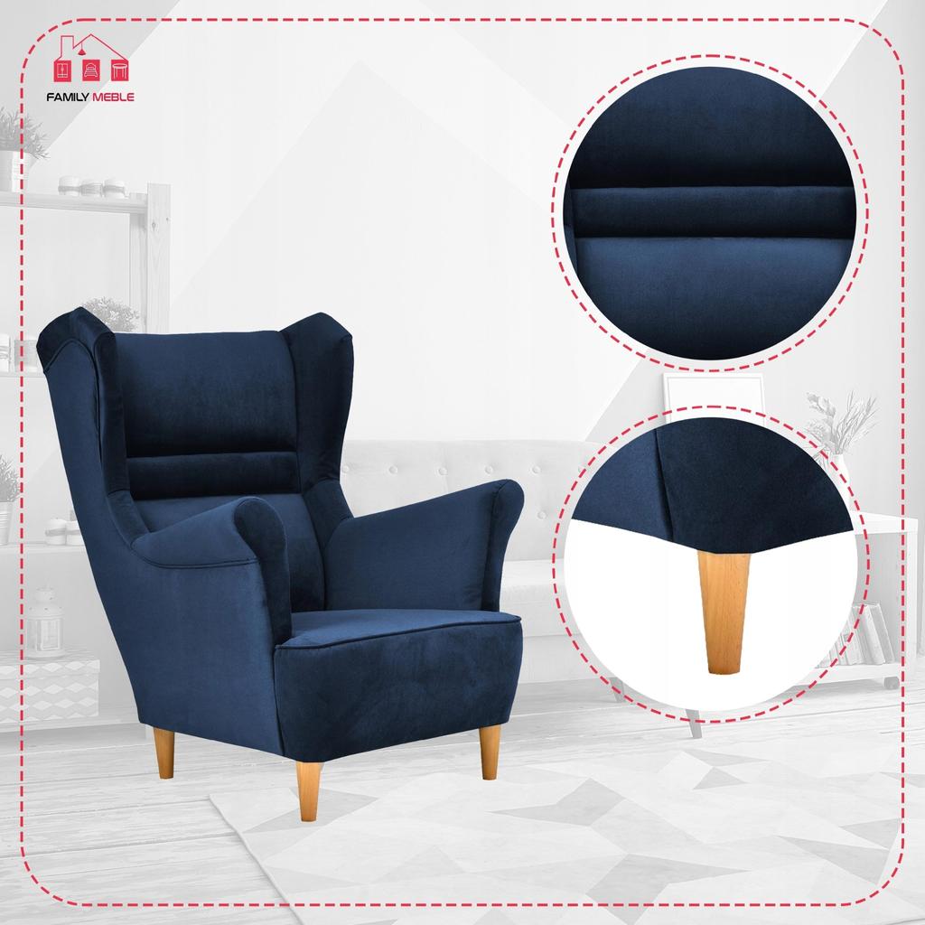 Zoja Wingback Sofa Set Scandinavian Armchairs Family Furniture Family Furniture