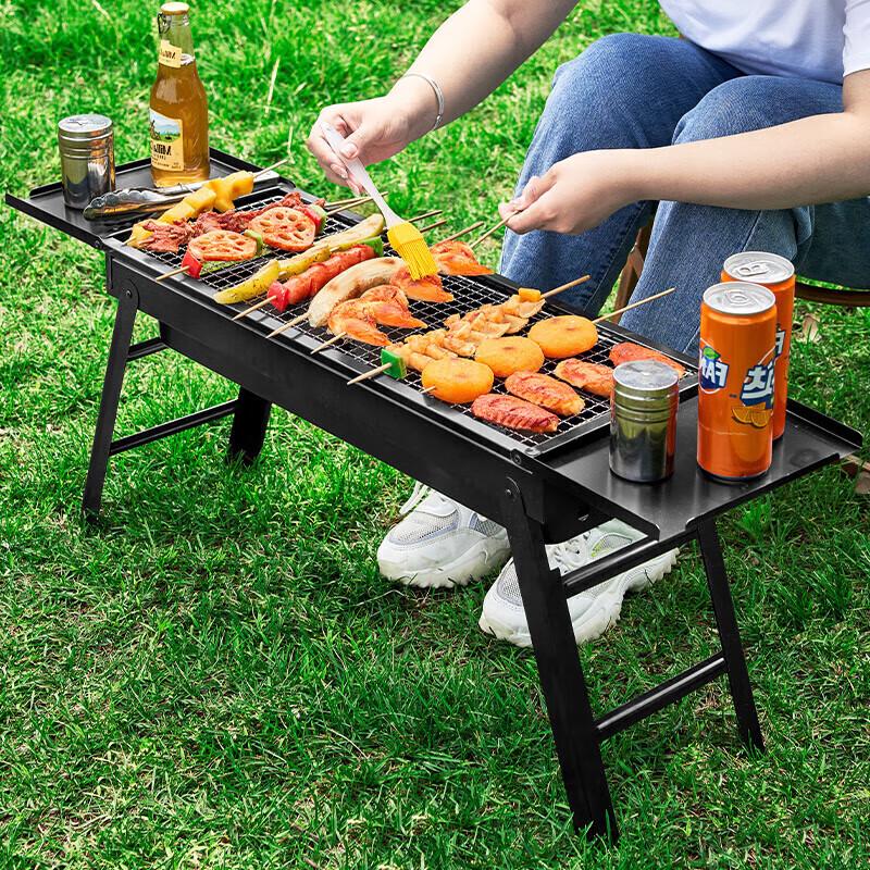 Portable Foldable Charcoal BBQ Grill with Storage