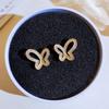 Niche Design Stud Earrings Trendy Cold Wind Diamond Butterfly Earrings Women'S Simple Luxury Ear Jewelry