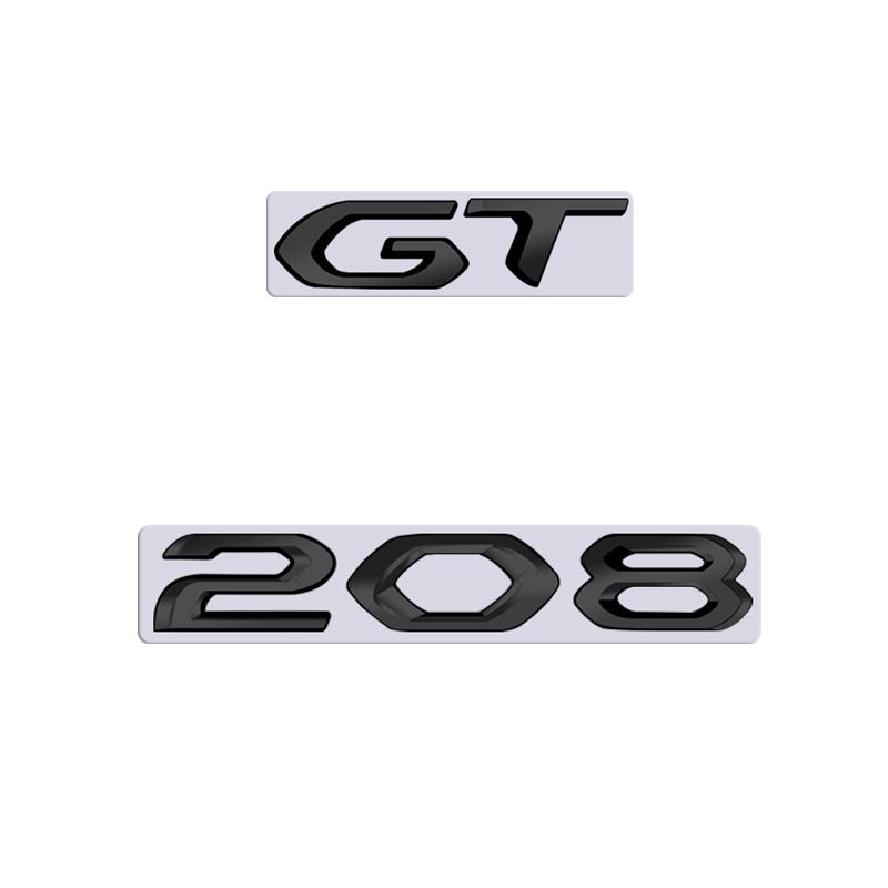 GLZU2 For Peugeot 208 GT Car 3D Metal Letters Logo Badge Decals Sticker Car Auto Rear Trunk Alphabet Emblem Styling Stickers