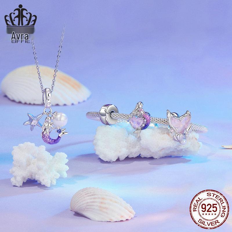 Avle Ocean Mermaid Series Beaded S925 Sterling Silver DIY Bracelet Jewelry.