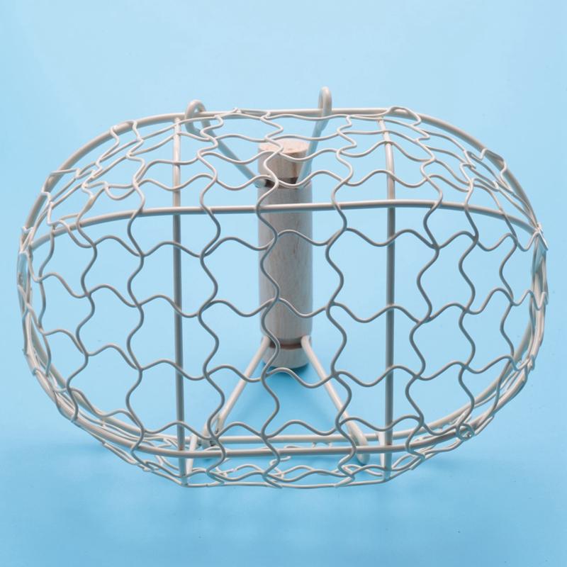 Wooden Handle Metal Retro Basket Portable Multi-Function Vegetable Fruit Egg Groceries Practical Storage Basket Organizer