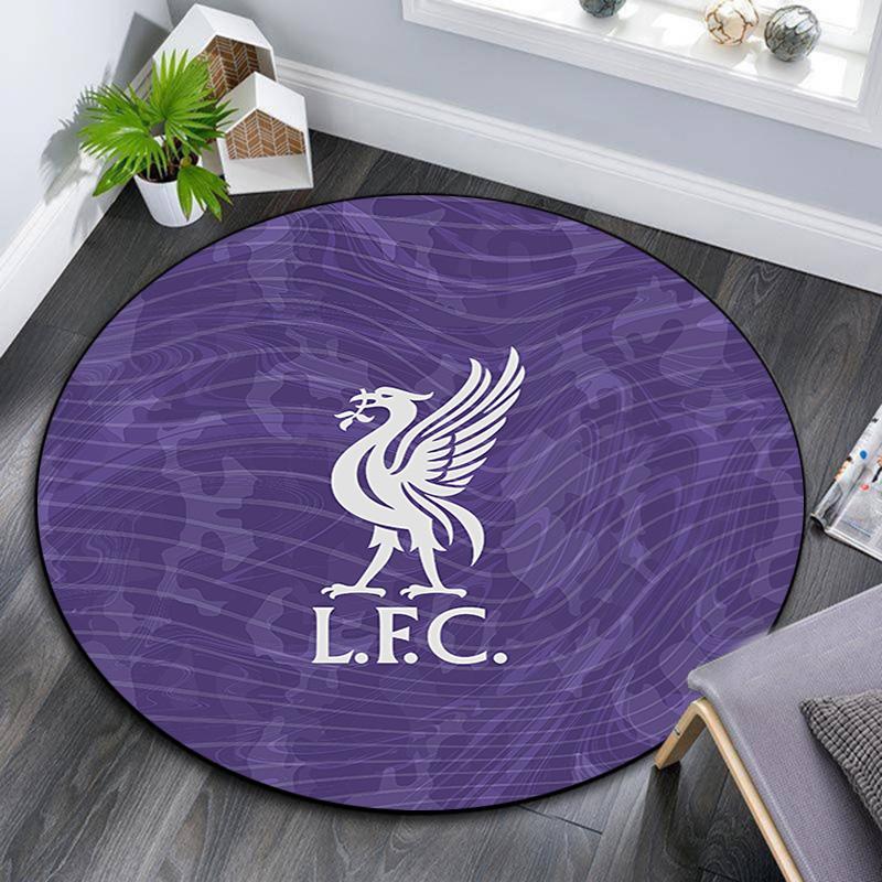 Liverpool Football Club2 Runde Teppich, Teppich für Wohnzimmer Schlafzimmer Sofa Spielzimmer Dekor, Rutschfeste Bodenmatte