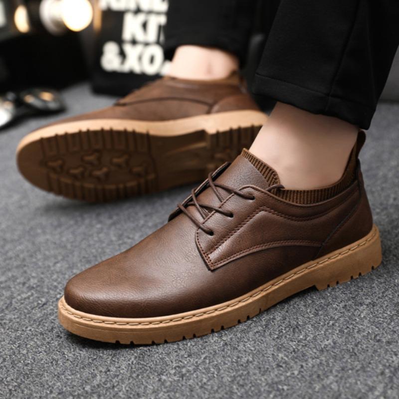Men Casual Leather Shoes Brand Business Shoes Soft Sole Non-slip Driving Shoes Men Comfortable Loafers Fashion Formal Dress Shoe