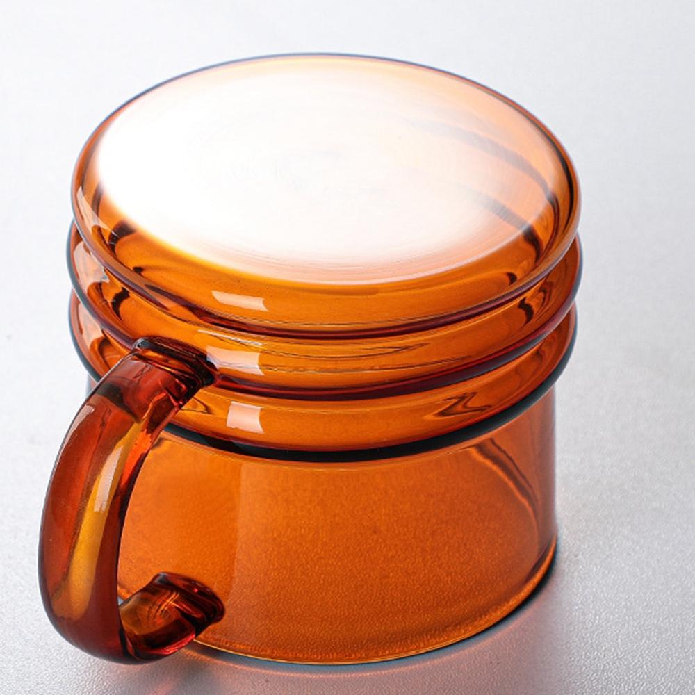 300ml Double Bottom Glass Mugs Drinking Tumbler Color Glass Cup Coffee Juice Tea Wine Water Cup With Handle Home Drinkware