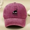 [Black Cat Baseball Cap] Adjustable Breathable Black Cat "Nope" Cartoon Print Baseball Cap | Vintage Washed Soft Top, Sun Hat Fo