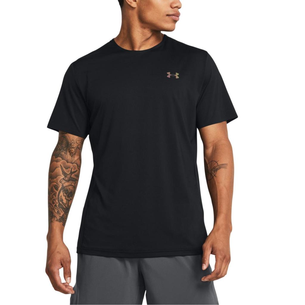 Under Armour Solid Color Casual Training Breathable Crew Neck Short Sleeve T-Shirt Men Tops Black 1383668-001