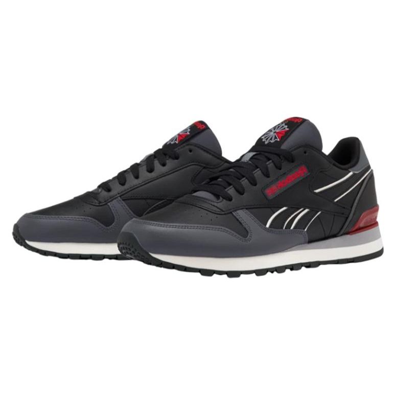 Reebok Classic Leather Clip Comfortable Versatile Shock Absorbing Durable Low Top Running Shoes Unisex Sneaker Black Red 100074395