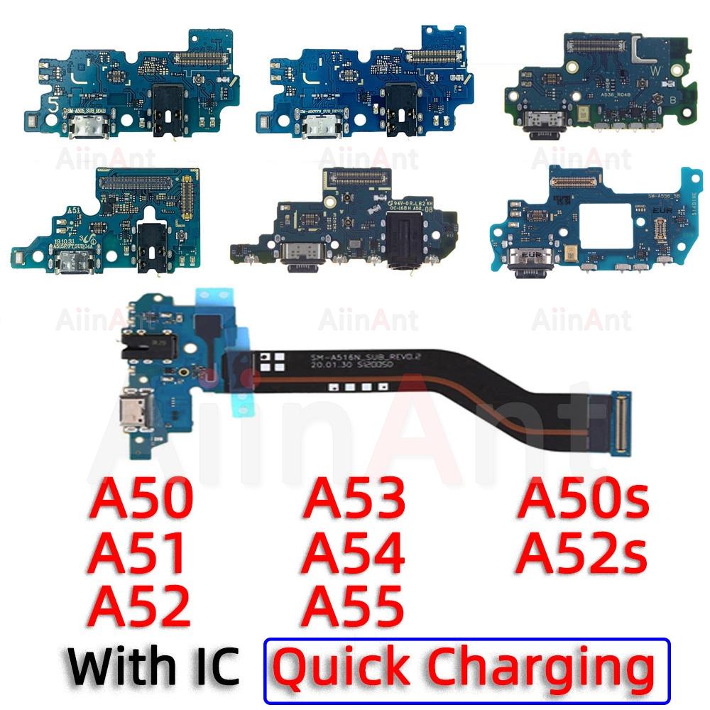 Dock USB Charger Board Connector Port Flex Cable For Samsung Galaxy A50 A51 A52 A52s A53 A54 A55 A56 A50S A505F A505U US EU