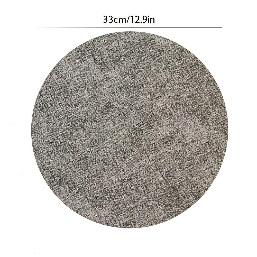 Olejotěsná PVC podložka na stůl 33 cm velká kulatá podložka na prostírání protiskluzová omyvatelná podložka na hrnky hotel