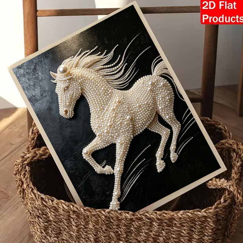 5D DIY Pearl Diamond Painting Kit Majestic Running Horse Full Drill Embroidery Mosaic Art Home Wall Decor Gift