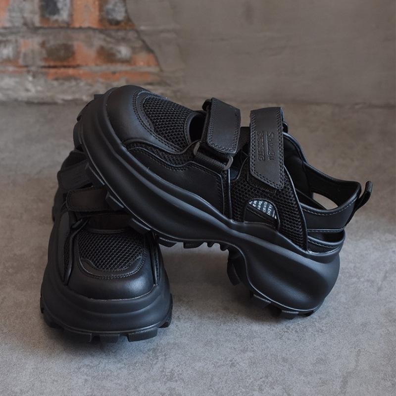 Dámské prodyšné duté tenisky Daddy 2025 Léto Nové síťované univerzální sportovní sandály s tlustou podrážkou na suchý zip Tide