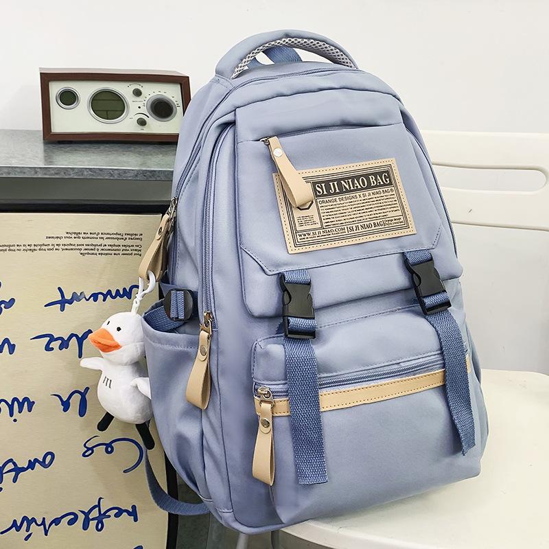 Primary School Girl College Student Burgundy Backpack High School Student Junior High School Boy Backpack