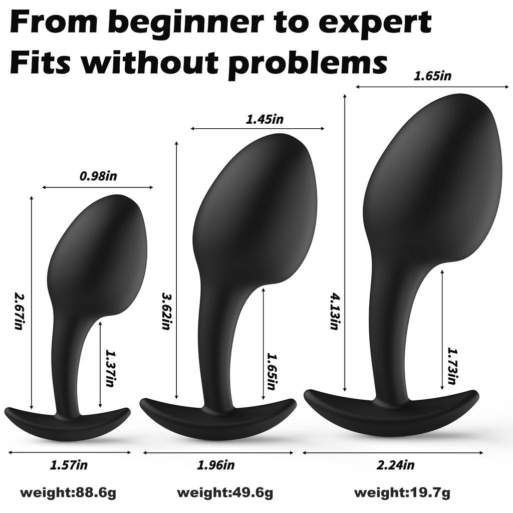 100% Safe Silicone Anal Plug Butt Plug Unisex Sexy Buttplug 3 Different Size Prostate Massager Adult Sex Toys for Men/Women