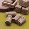 4Pcs Mini Natural Square Round Hay Bale Straw Hay Bale Blocks Dollhouse Farm Garden Thanksgiving Autumn Western Party Poprop