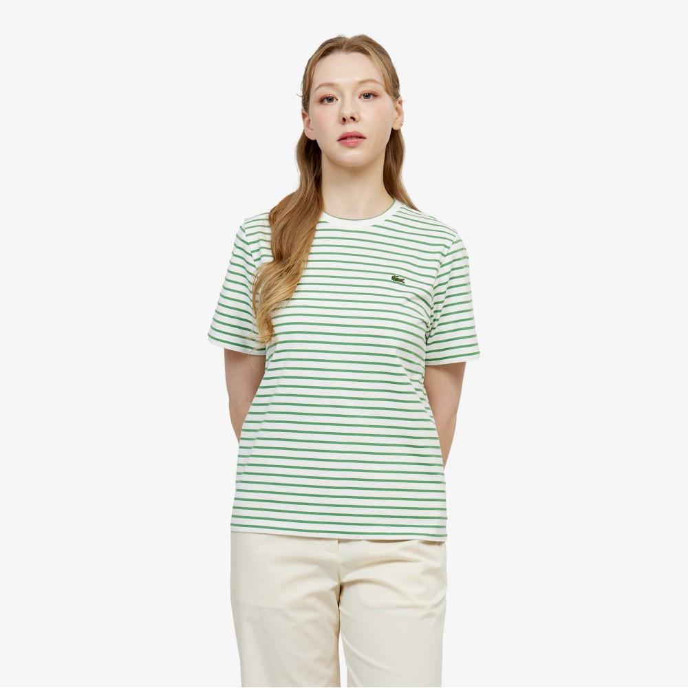 [lacoste] Женская полосатая футболка с коротким рукавом TF262E-56GNPA 34