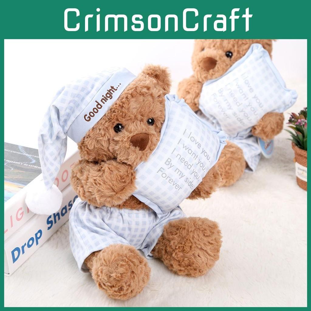 Teddy Plush Bear Toy Sleepwear Style Short Fabric Children Festival Doll Gift