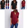 Stylish Womens Loose Fit Vneck Blouse With Splicing For Casual And Work Outfits