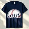 Huunisex Evolution To Baseball Batter Vintage Distressed Baseball Silhouette Graphic Unisex Cotton T Shirt Sport Fan Daily Wear Top