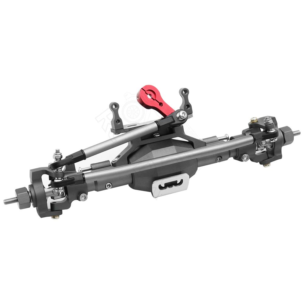 CNC Aluminum Diamond-Shaped Aluminum Alloy Complete Front & Rear Axle for 1/10 RC Crawler Truck Axial SCX10 II  90046 90047