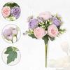 5-Head Artificial Peony Bouquet with Buds Realistic Faux Silk Peony Flower with Stem for Wedding Bridal Bouquet Floral Arrangement Table Centerpiece