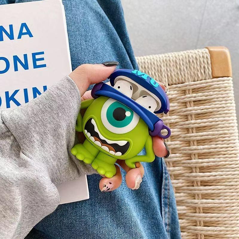 Pro AirPods Pro2 4 3 2 1 Pro Pouzdro na sluchátka 3D Monsters University Mike Silikonové Ochranné s přívěskem Kryt krabičky na sluchátka