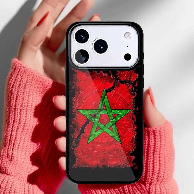 Marokko Flagge Wappen weiche Handyhülle für iPhone 17 16 15 14 13 Pro Max Rückabdeckung für 12 11 Pro Hülle