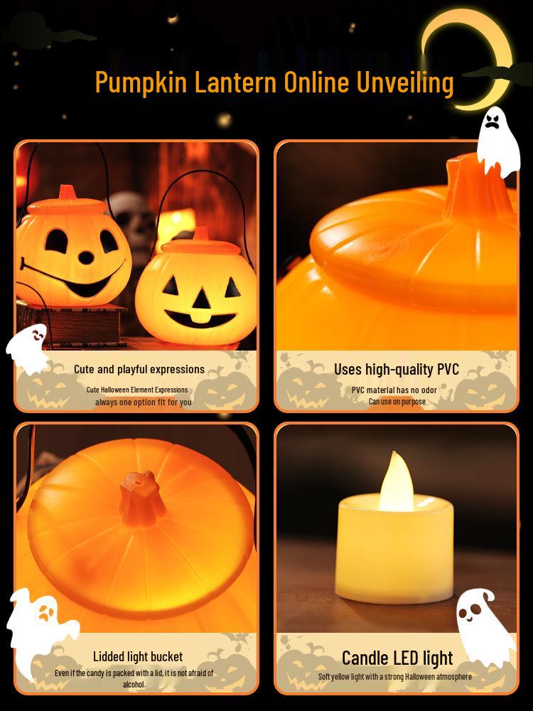 Children's Pumpkin Lantern Candy Basket for Halloween