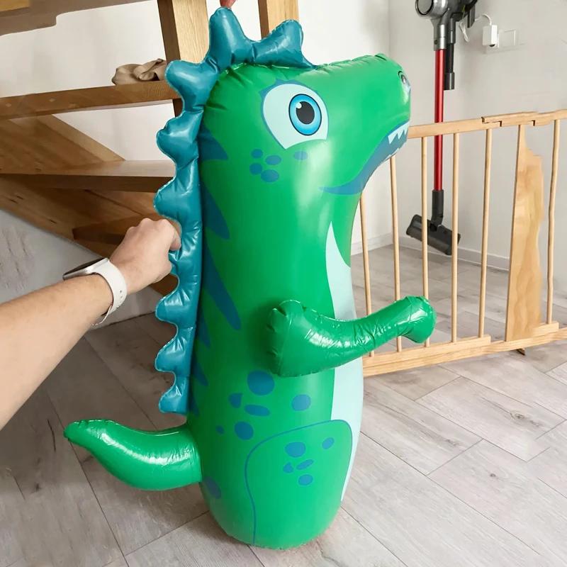 Tumbler Boxen Aufblasbarer Dinosaurier Boxsack Jungenspiele Sportspielzeug Weihnachts- Geburtstagsgeschenk für Jungen Mädchen Eltern-Kind-Spielzeug