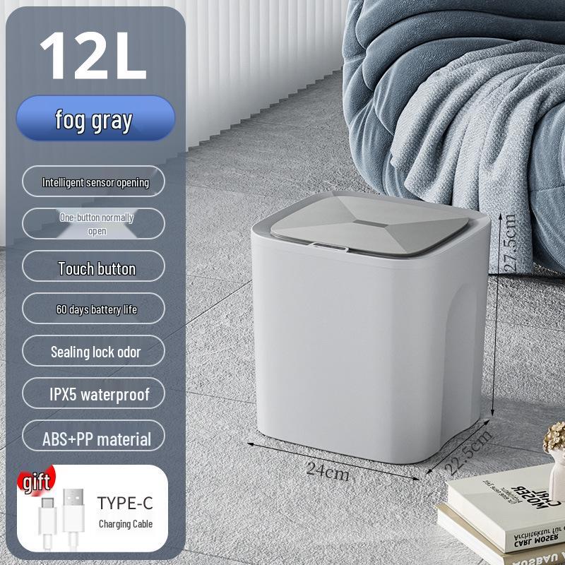 Automatic Smart Induction Trash Can for Home – Large Capacity for Living Room, Kitchen, Bathroom