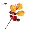 Pumpkin And Berry Centerpiece Autumn Flower Bouquet, Artificial Fall Floral Picks with Maple Leaves Pumpkins Orange Yellow Berries Pine Cones