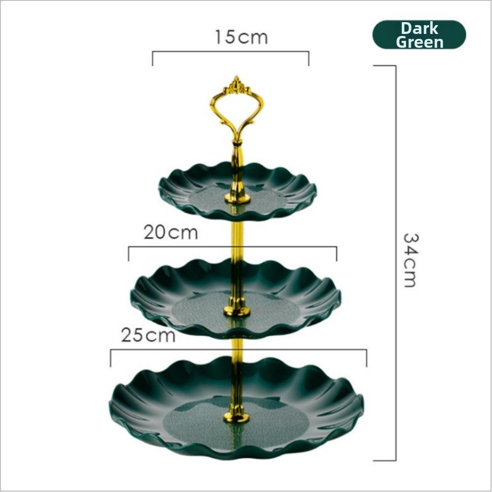 Luxury Fruit Plate Three-layer Dessert Table Decoration  for Hotel Living Room