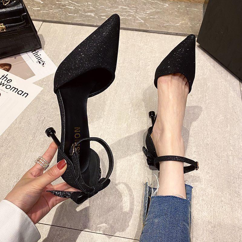 Commuter Versatile Pointed Bag Heel Sandals Women's 2025 Spring New Korean Edition Fashion High Heels Casual Women's Sandals