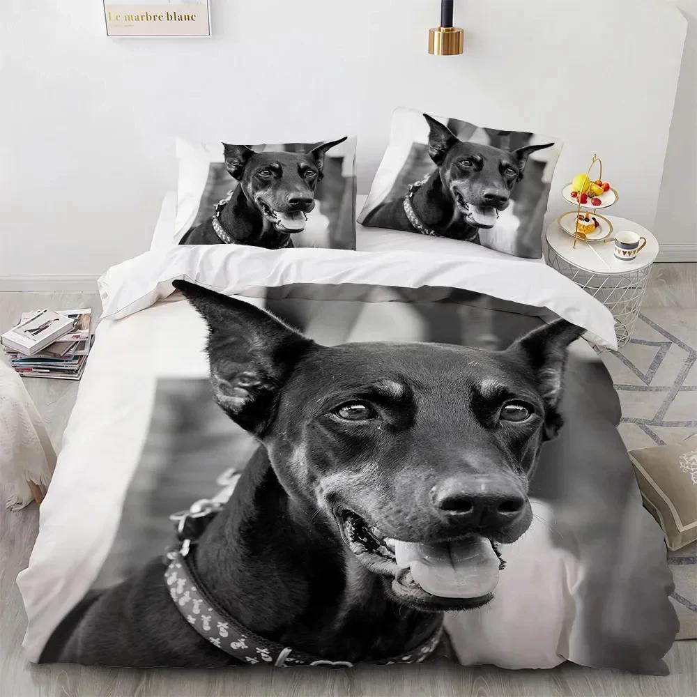 

Full Size Bed Cover Set Cute Cartoon Dog Duvetcover&2pcs Pillowcase 3d Comforter Bedding Sets Twin Animals Bed Room Set no sheet EU single(135x200cm)