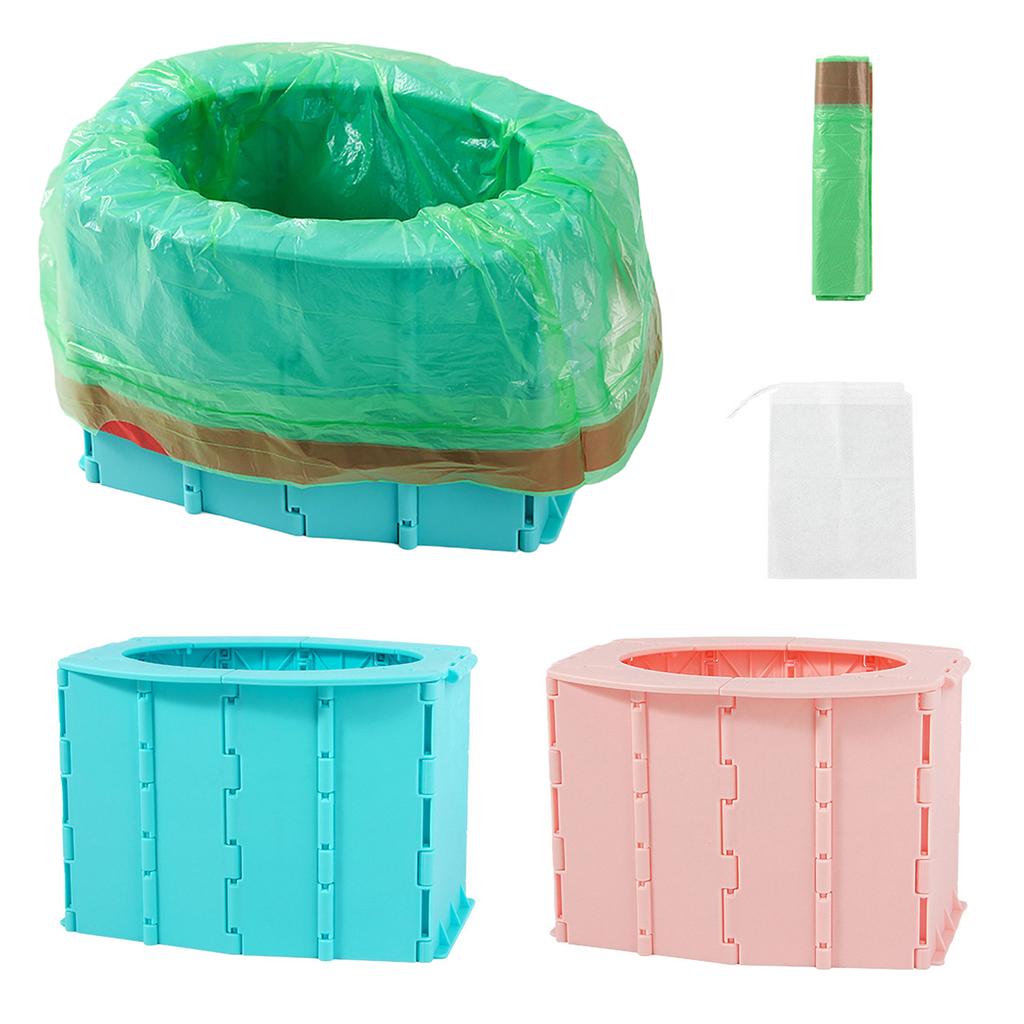 Foldable Travel Potty for Kids Portable Car Toilet with Garbage Bag for Travel Camping & Road Trips