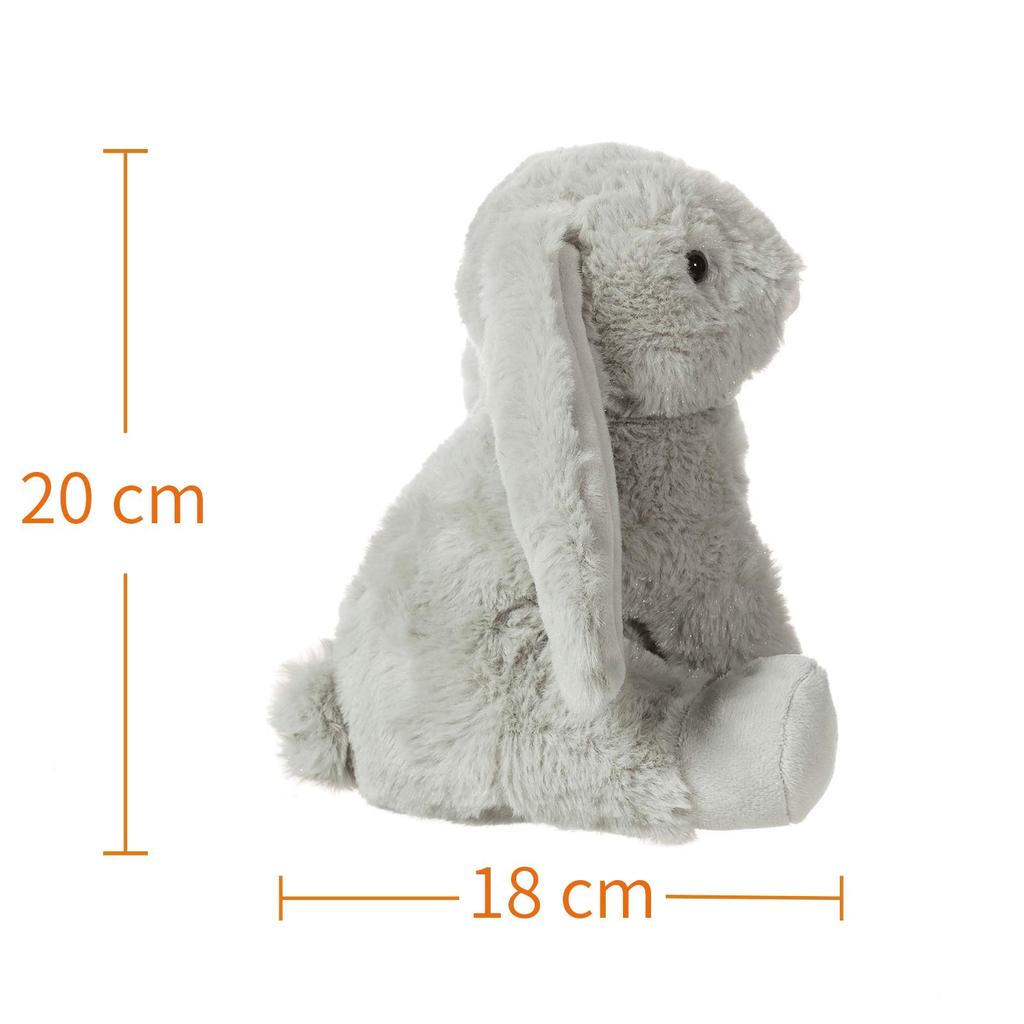 Meruňková jehněčí šedá plyšová hračka králíčka pro děti, měkká a roztomilá, nadýchaný šedý králíček pro dívky a chlapce, 20 cm