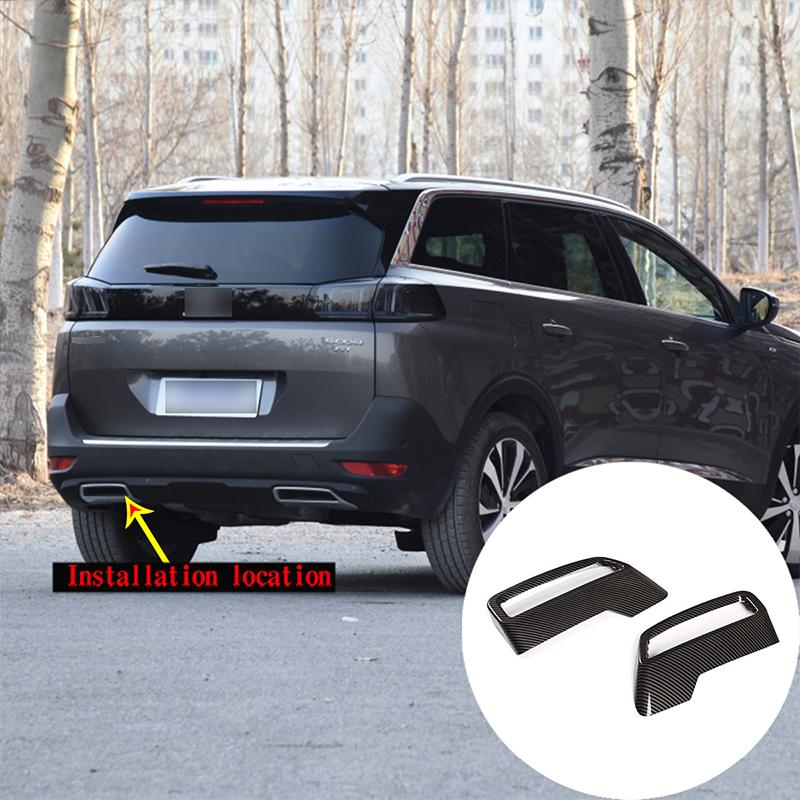 Für Peugeot 3008 4008 5008 2017-22 Auto Heckauspuff Endrohr Schalldämpfer Endrohr Dekorationsabdeckung ABS Silber Außen Zubehör