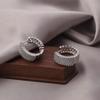 Korean Fashion Zircon Stud Earrings & Hoops - Women's Round Ear Cuffs