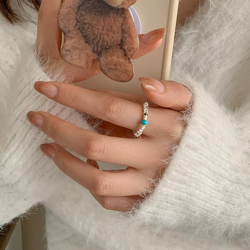 Adjustable Art Deco Geometric Ring Niche Design Elastic Rope Band Ins Minimalist Fashion Personality Women's Finger Ring