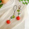 Unique Handmade Tomato Keychain Charm Pendant with Leaf Detail Portable Accessory for Girls Bag Decoration Daily Use