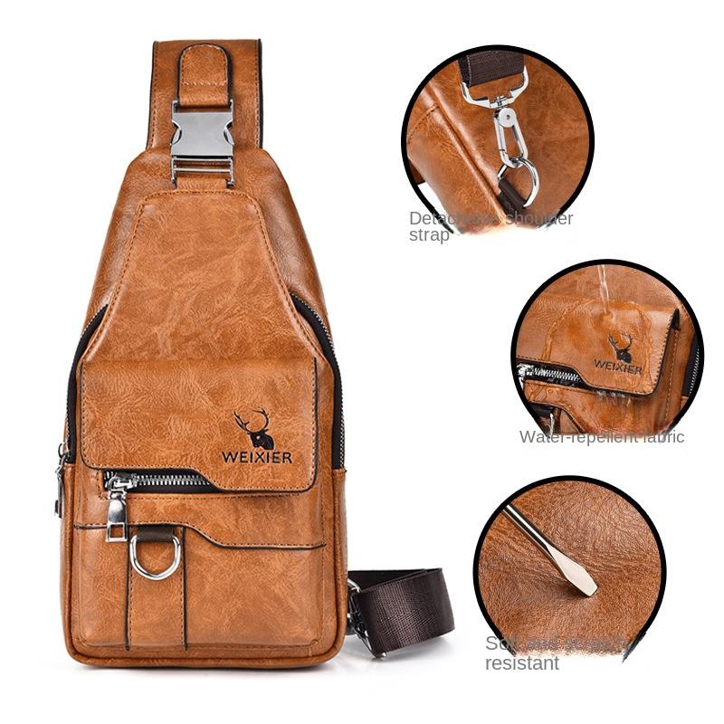 Hot Men's Bag Fashion Messenger Bags Large Capacity Luxury Designer Chest Bags Retro Single Shoulder Crossbody Backpacks