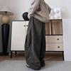 Unisex Japanese Style Coffee Pleated Wide-Leg Workwear Pants
