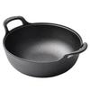 Double-Handled Cast Iron Pot for Stew and Soup, Coating-Free, Induction and Gas Compatible, Thickened Flat-Bottom Frying Pan.