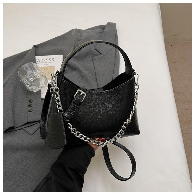 IELGY Women s Handbag Casual Texture One-Shoulder Messenger Bucket Bag